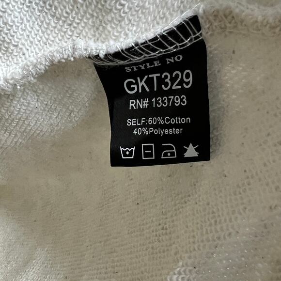 POL Cowl Neck Pullover Cream Gray Oversized Bling Size Small - Picture 7 of 9